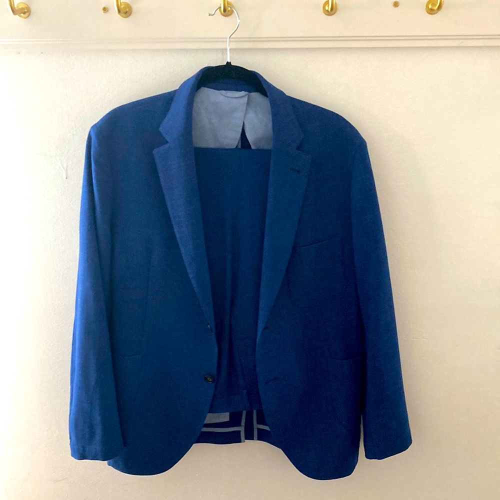 Taylor Stitch Telegraph Suit in Cobalt Blue Size 42
